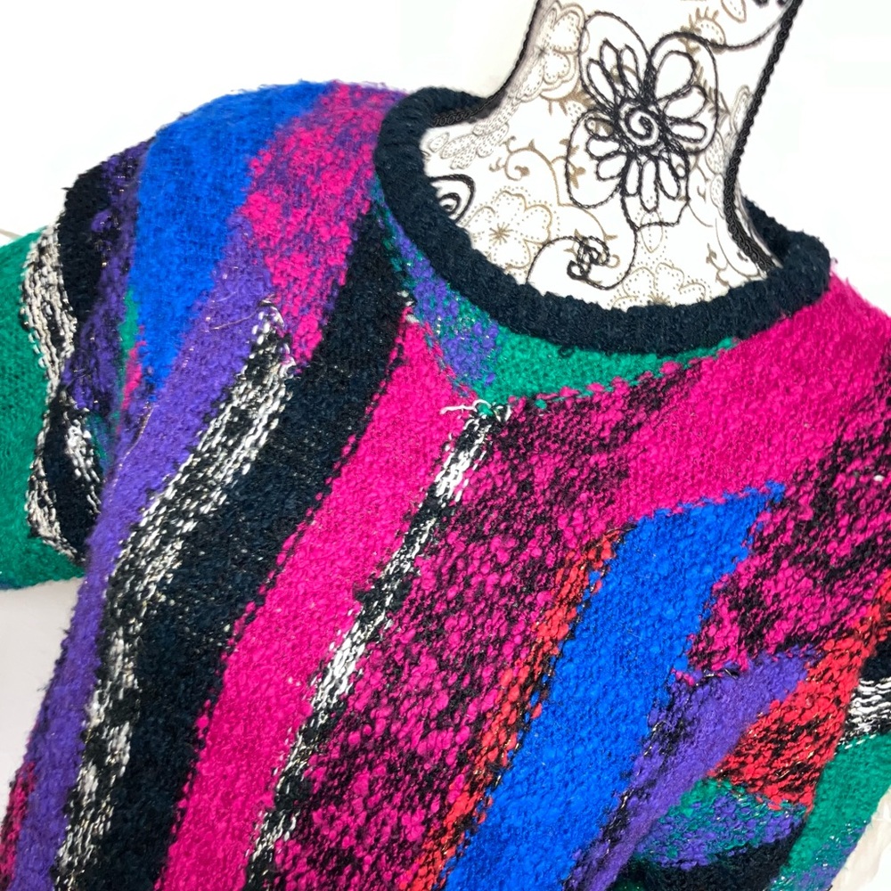 🎄VINTAGE 80s Colorful Chunky Grandpa Sweater, sz Medium🎄